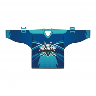 Хоккейная майка 501 круглое плечо расцветка 7 синяя