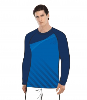 Футболка с длинным рукавом 206 реглан расцветка1 синяя